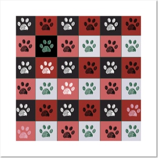 Christmas paw prints Posters and Art